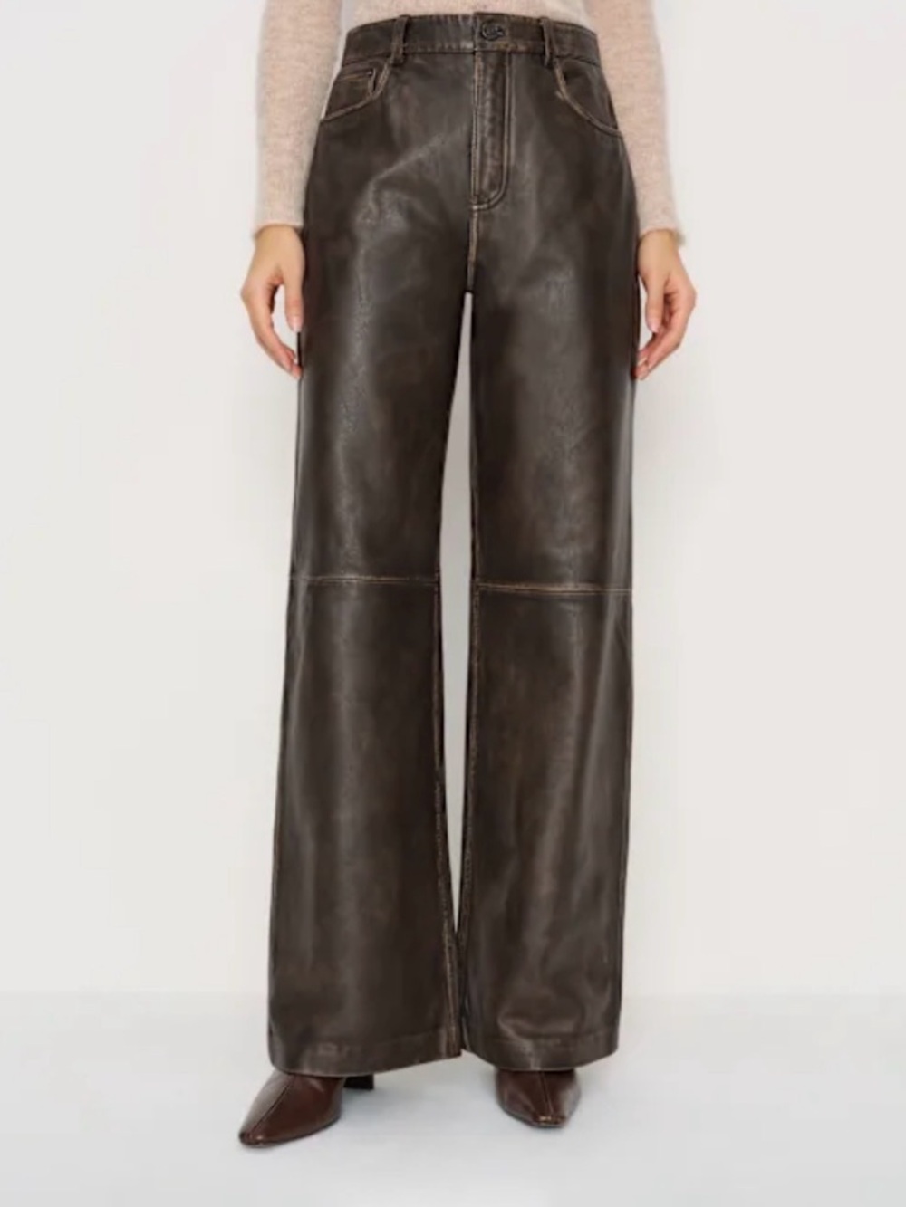 Reformation Veda Kennedy Wide Leg Leather Pant